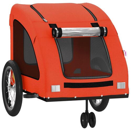 Cykeltrailer til kæledyr oxfordstof og jern orange