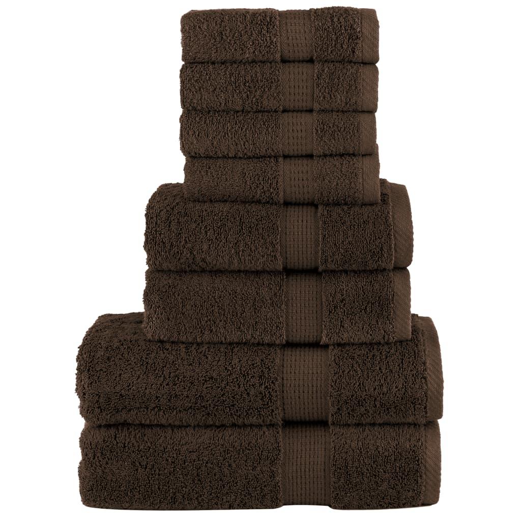 Håndklæder 8 stk. Premium SOLUND 600 g/m2 brun