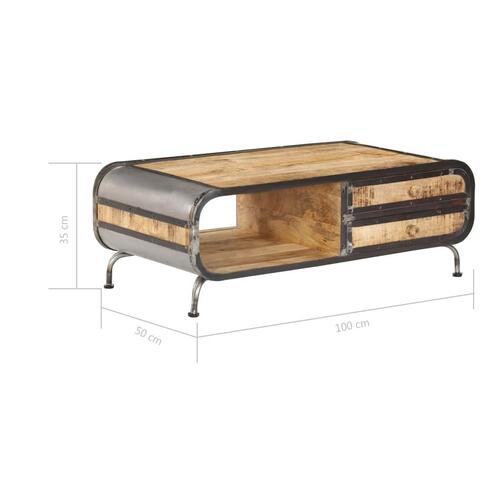 Sofabord 100 x 50 x 35 cm massivt mangotræ