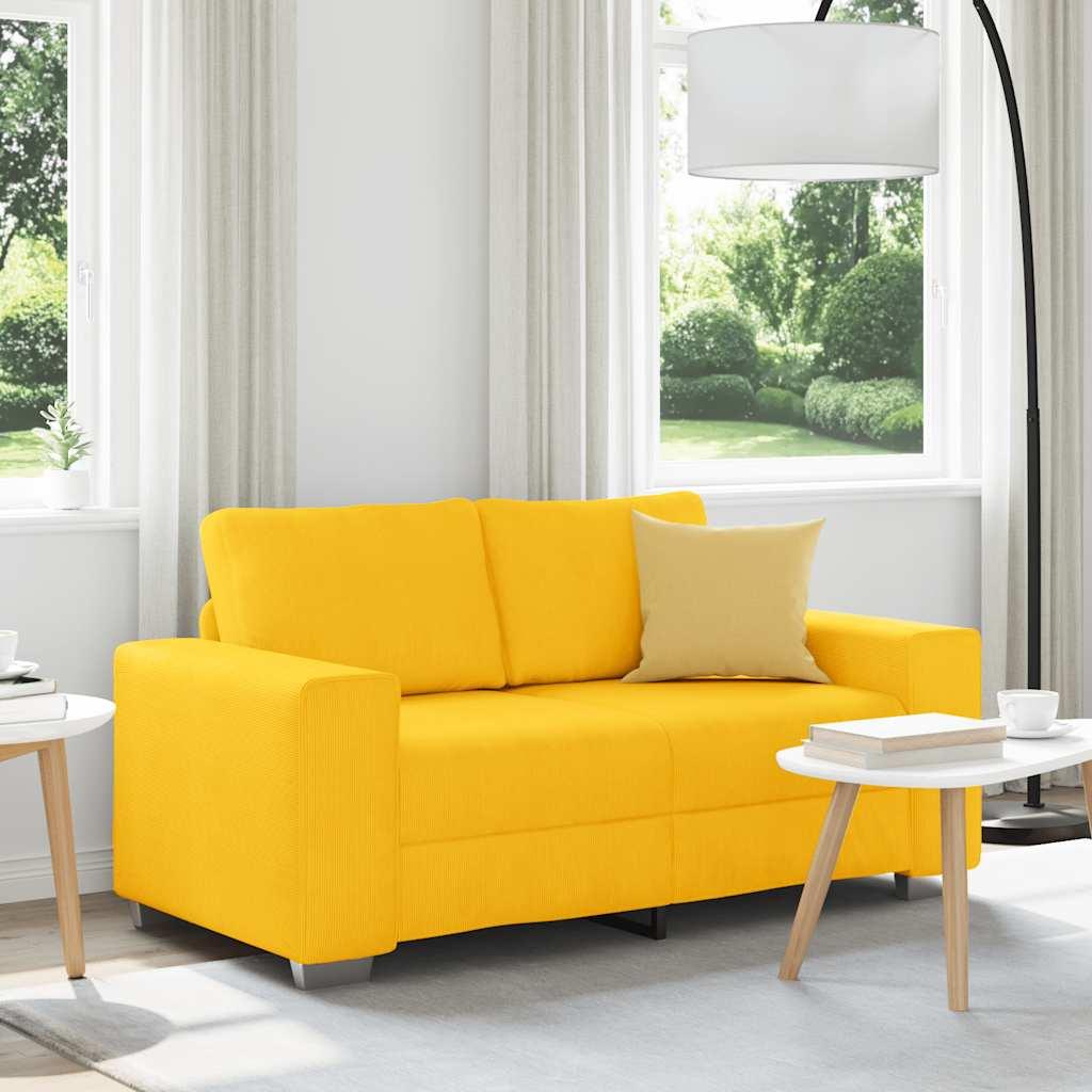 Elskovssofa 120 cm fløjlsstof lysegul