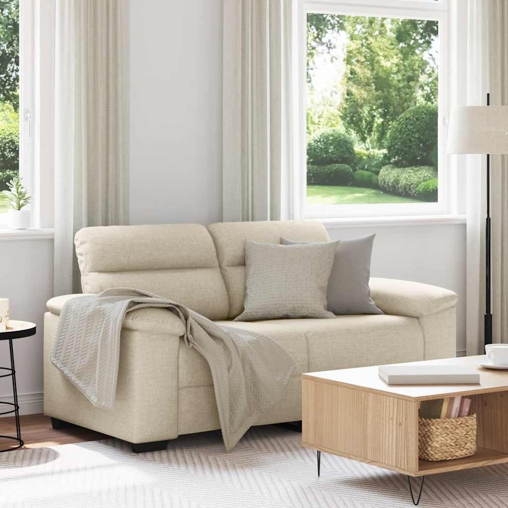 2-personers sofa i hør - 160 × 81 × 84 cm, lys natur billede