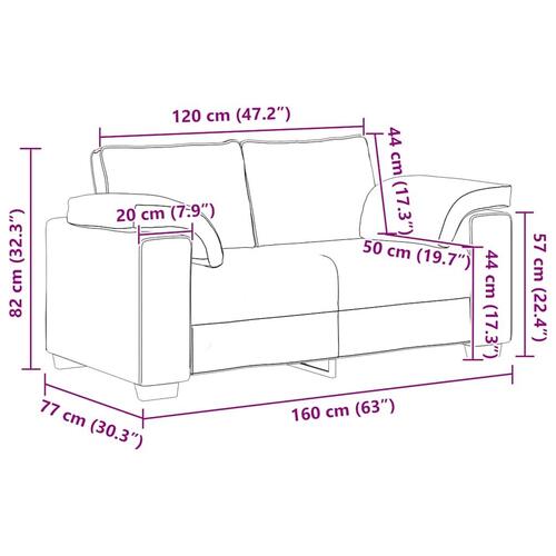 Elskovssofa 120 cm fløjl lyserød