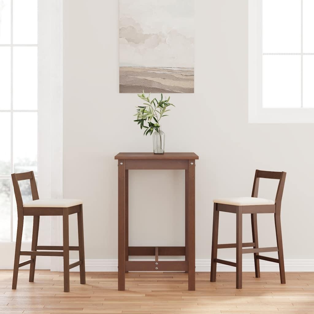 Barstole Med/uden Hynder 2 Stk. Massivt Gummitræ - Brun og lys