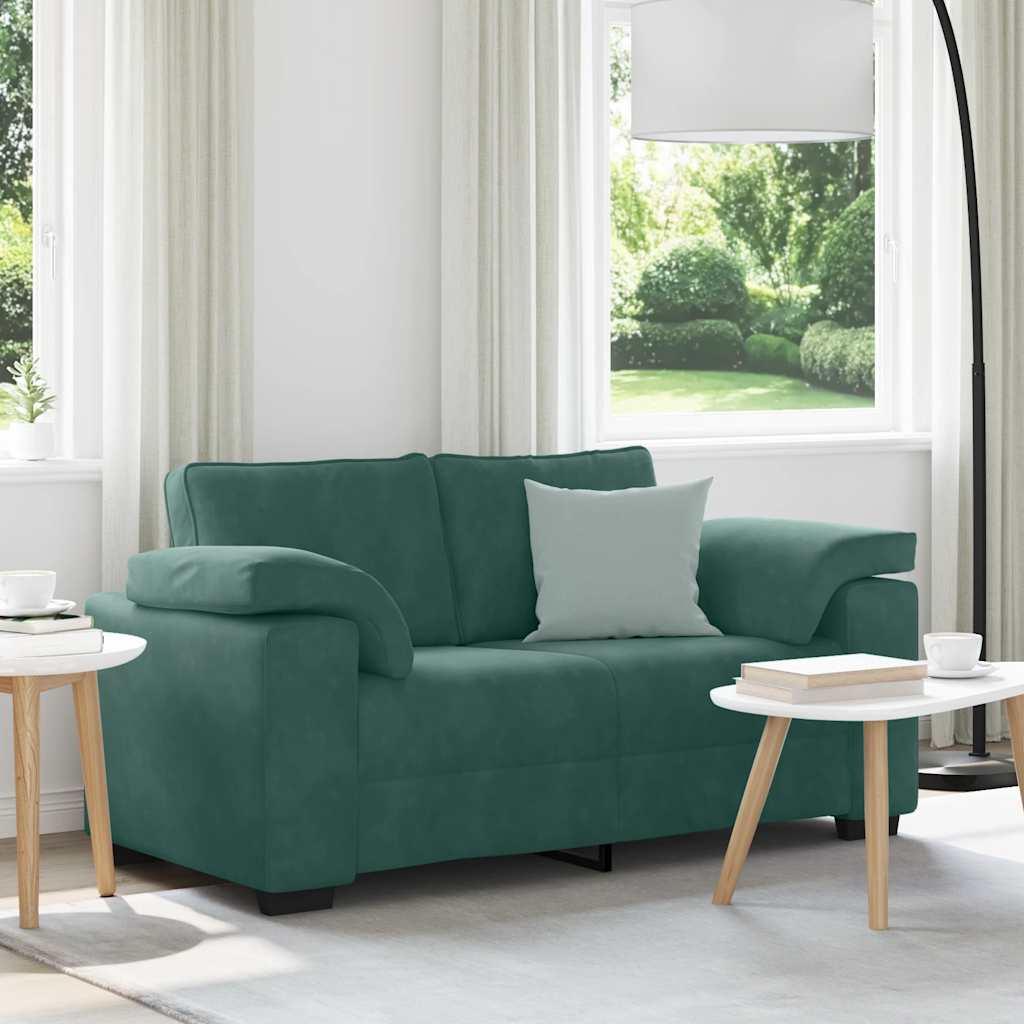 Elskovssofa 120 cm fløjl mørkegrøn