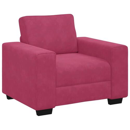 2 personers sofa med hynder velour vinrød