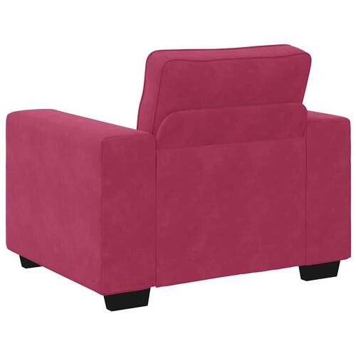 2 personers sofa med hynder velour vinrød