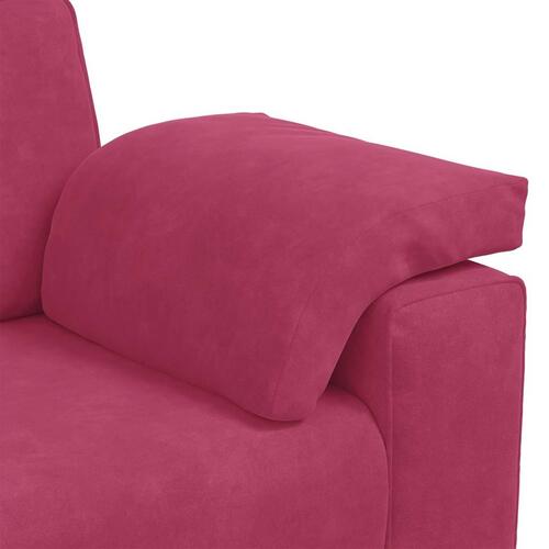 2 personers sofa med hynder velour vinrød