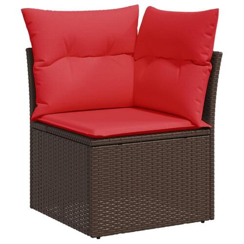 Sofasæt til haven 10 dele med hynder polyrattan brun