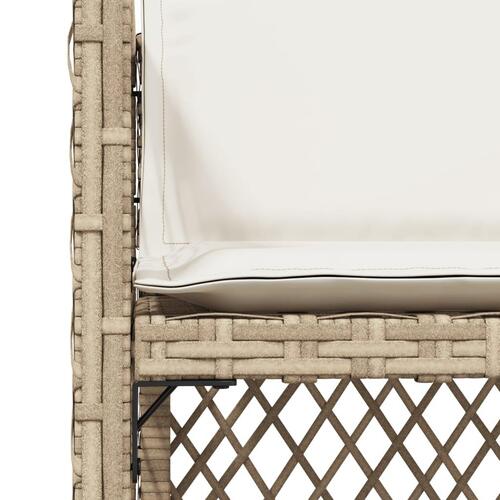 Havestole 4 stk. med hynder polyrattan beige