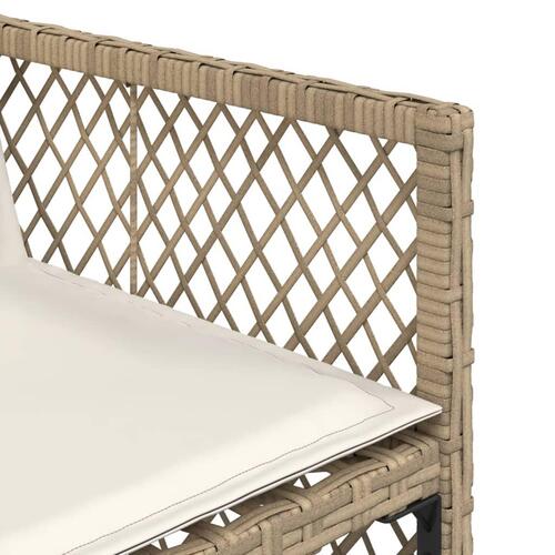 Havestole 4 stk. med hynder polyrattan beige
