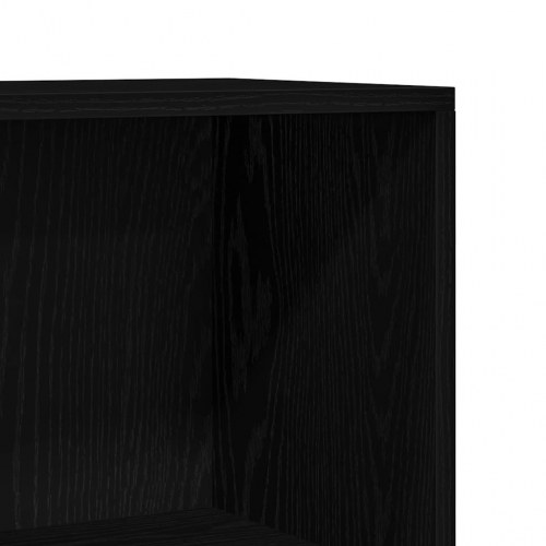 Bogreol med 8 rum - 66×30×130 cm, konstrueret træ, sort egetræsfarve