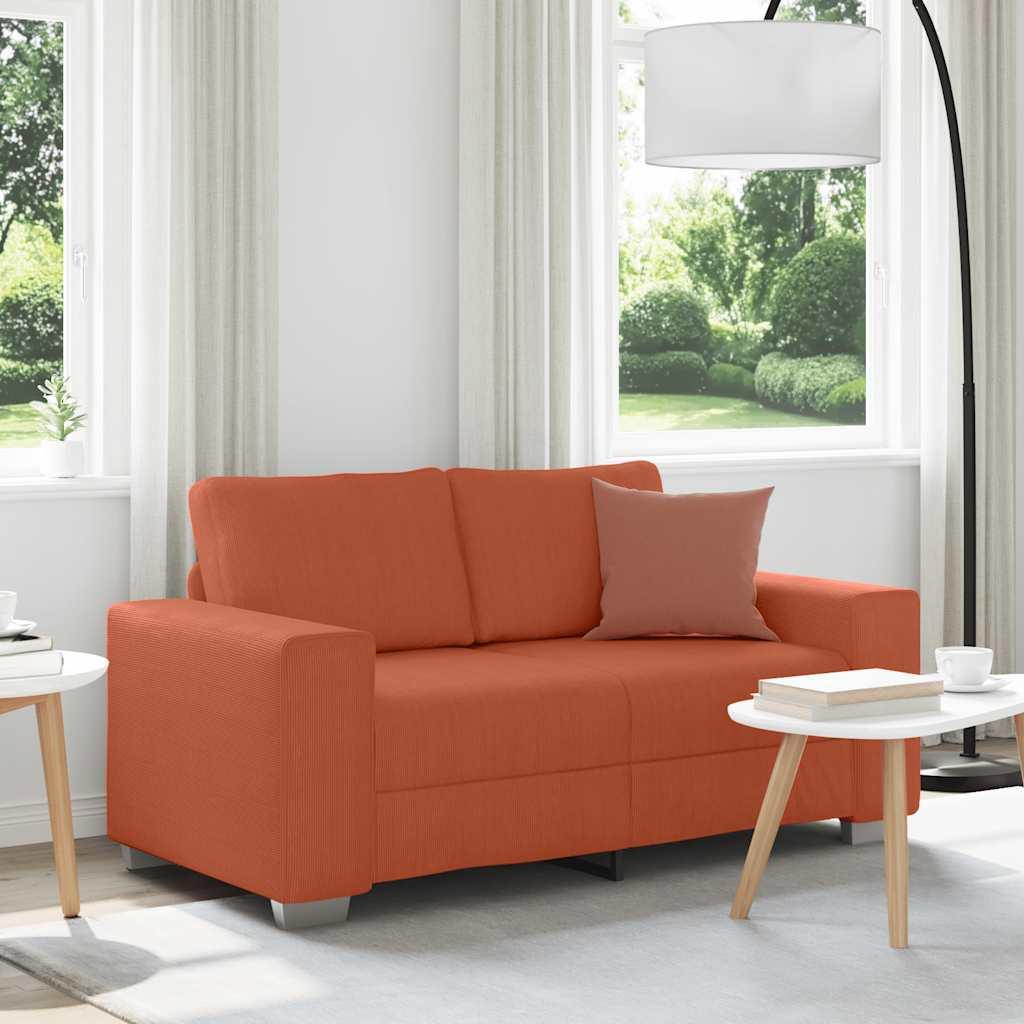 Elskovssofa 120 cm fløjlsstof rød orange