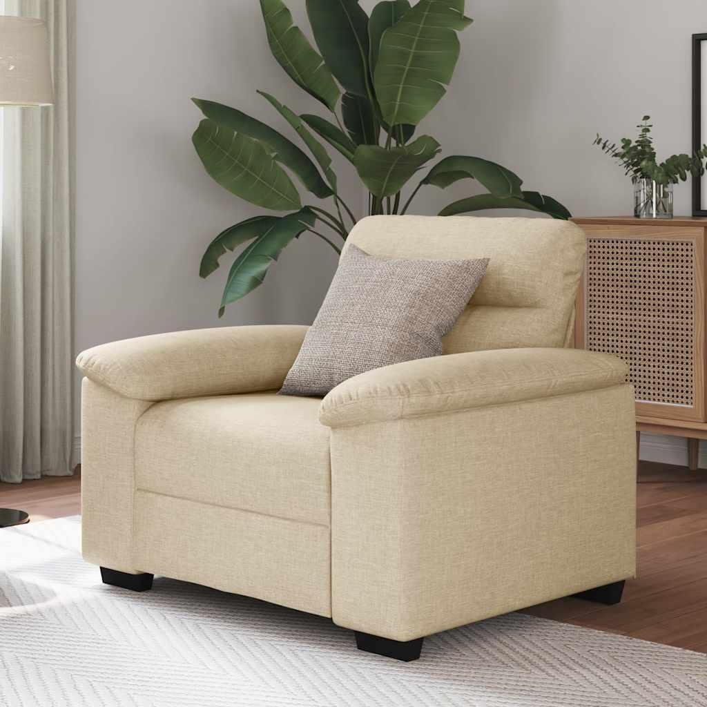 Lænestol 60 cm stof cremefarvet