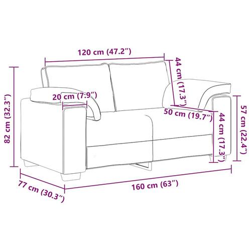 Elskovssofa 120 cm fløjl vinrød