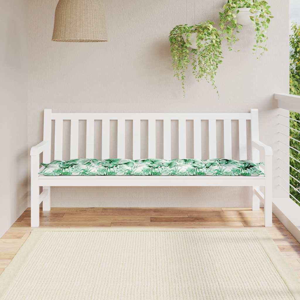 Hynde til havebænk 180x50x7 cm oxfordstof bladmønster