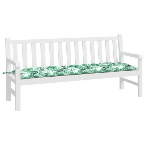 Hynde til havebænk 180x50x7 cm oxfordstof bladmønster
