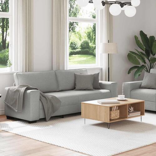 2 personers sofa med hynder stof skygrå