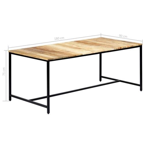 Spisebord 180 x 90 x 75 cm massivt ru mangotræ
