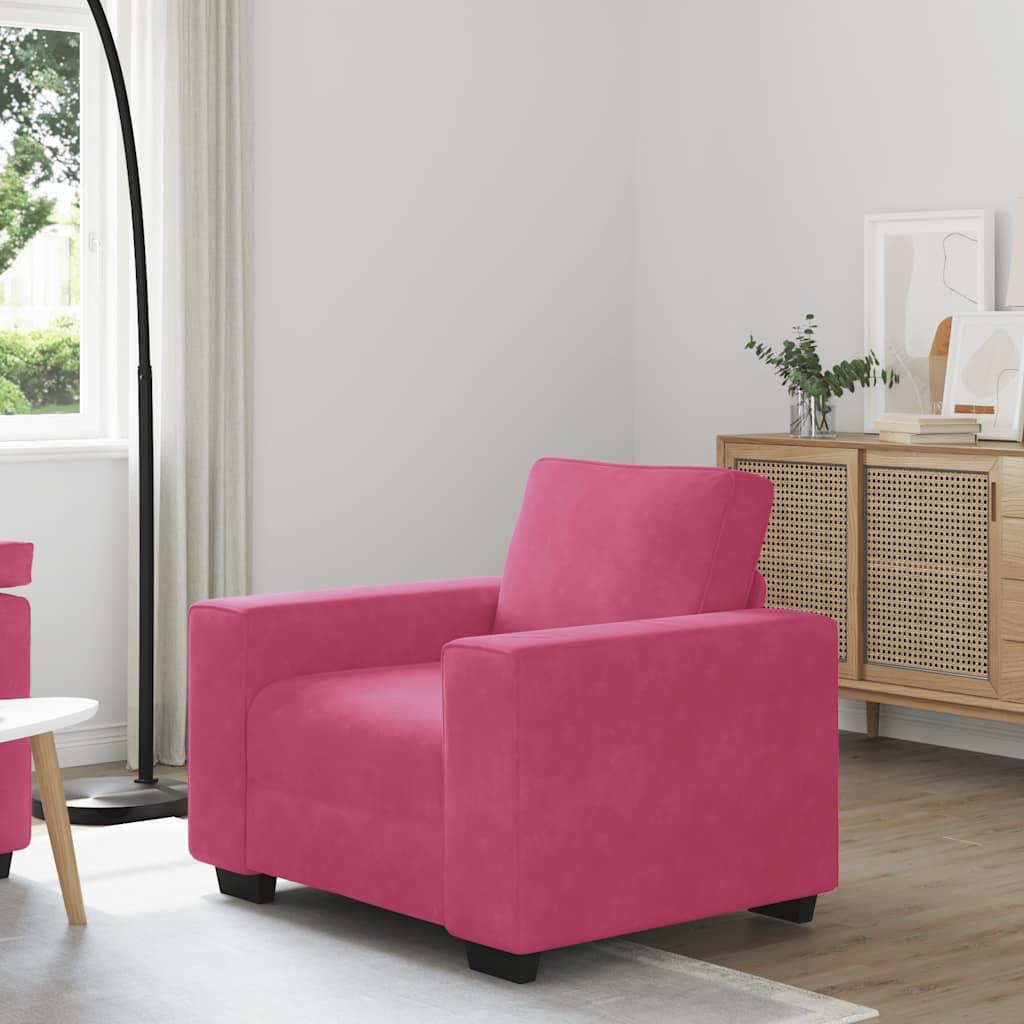 Sofastol 60 cm fløjl vinrød billede