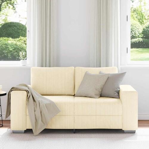 Elskovssofa 120 cm fløjlsstof cremefarvet