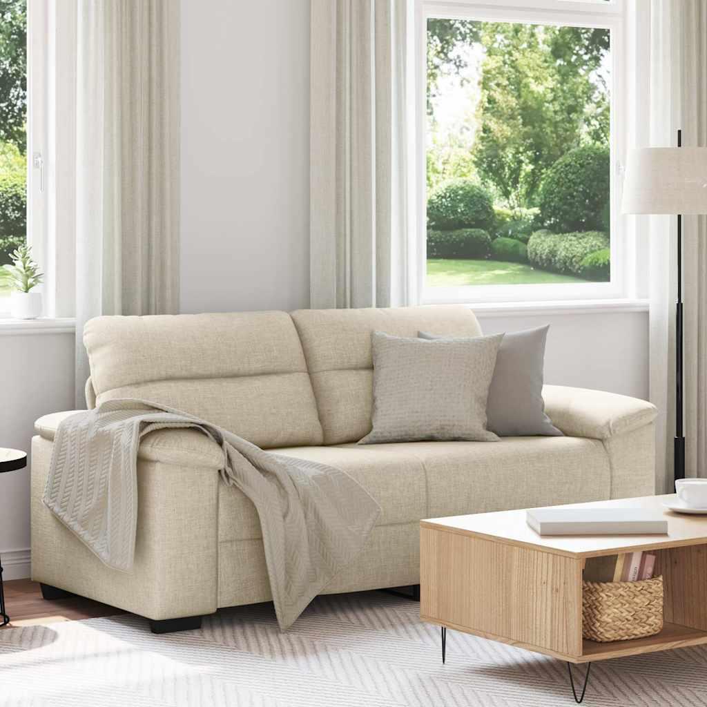 2-personers sofa i hør - 180 × 81 × 84 cm, lys natur billede