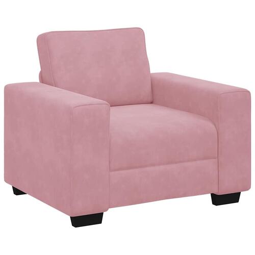3 personers sofa med hynder velour lyserød