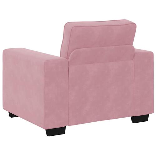 3 personers sofa med hynder velour lyserød