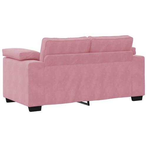 3 personers sofa med hynder velour lyserød
