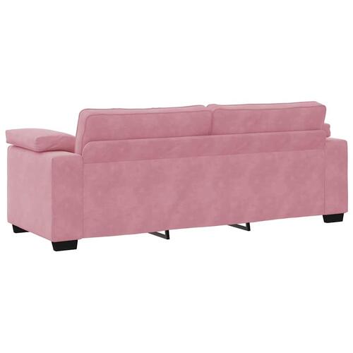 3 personers sofa med hynder velour lyserød