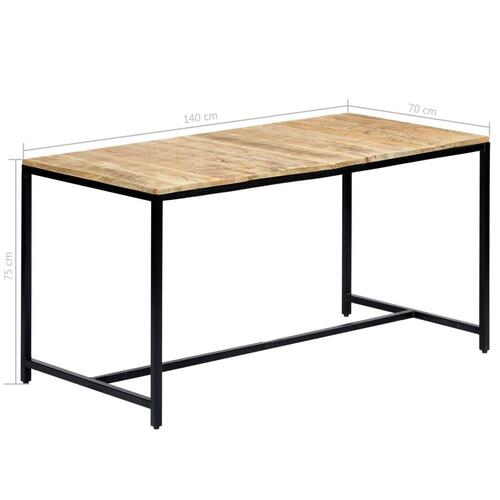 Spisebord 140 x 70 x 75 cm massivt ru mangotræ