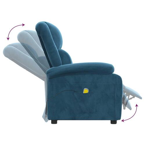 Massagestol velour blå