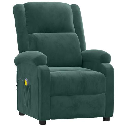Massagestol velour mørkegrøn