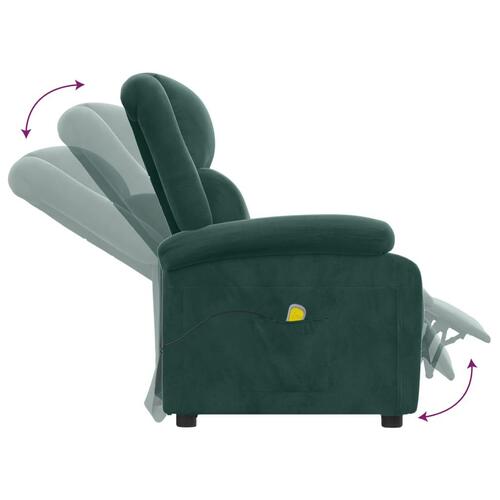 Massagestol velour mørkegrøn