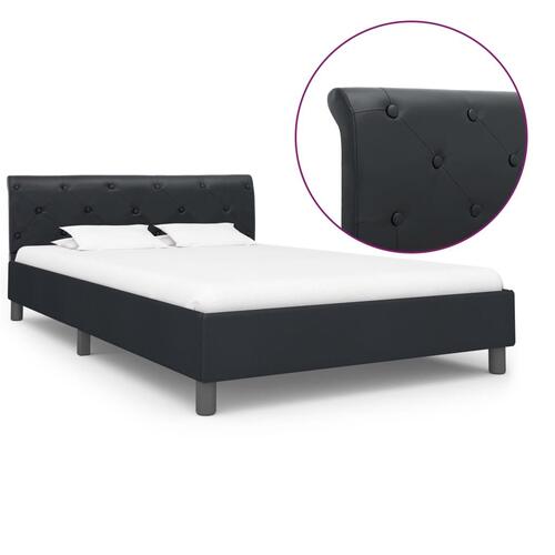 Sengestel 120 x 200 cm sort kunstlæder