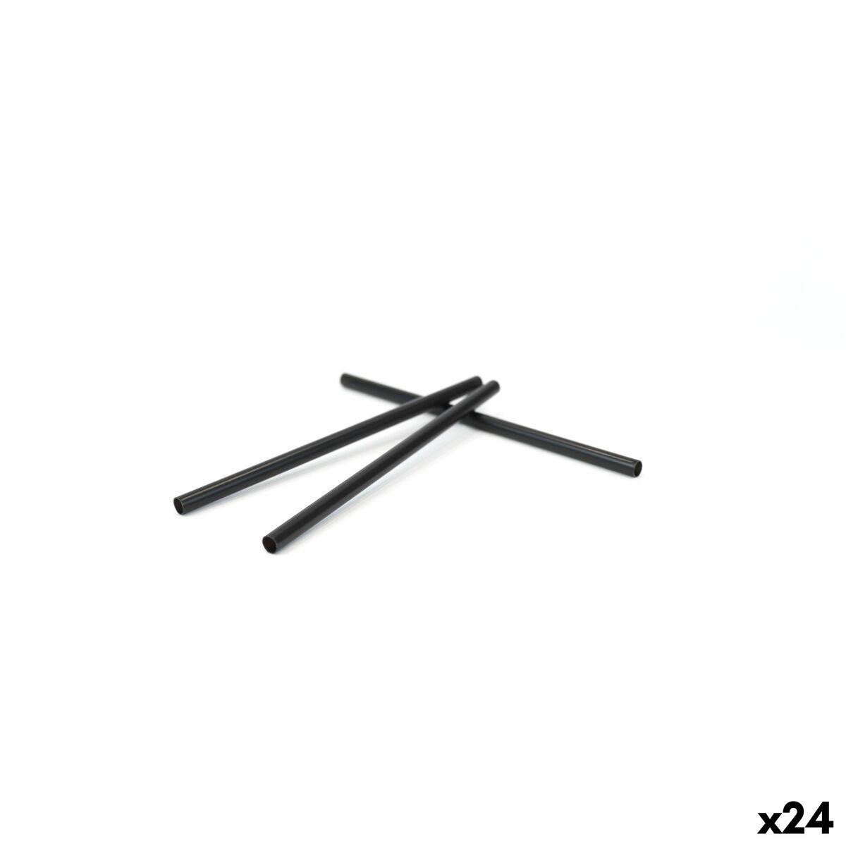 Algon genanvendelige cocktailsugerør - sort, 14 cm × 6 mm (30 stk., 24 enheder)