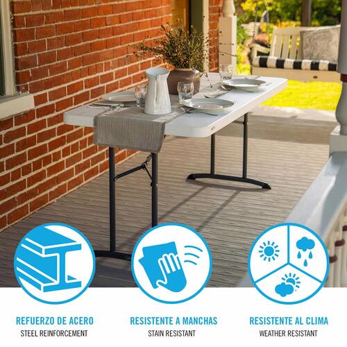 Sammenklappeligt bord Lifetime Hvid 12,2 x 7,4 x 7,6 cm