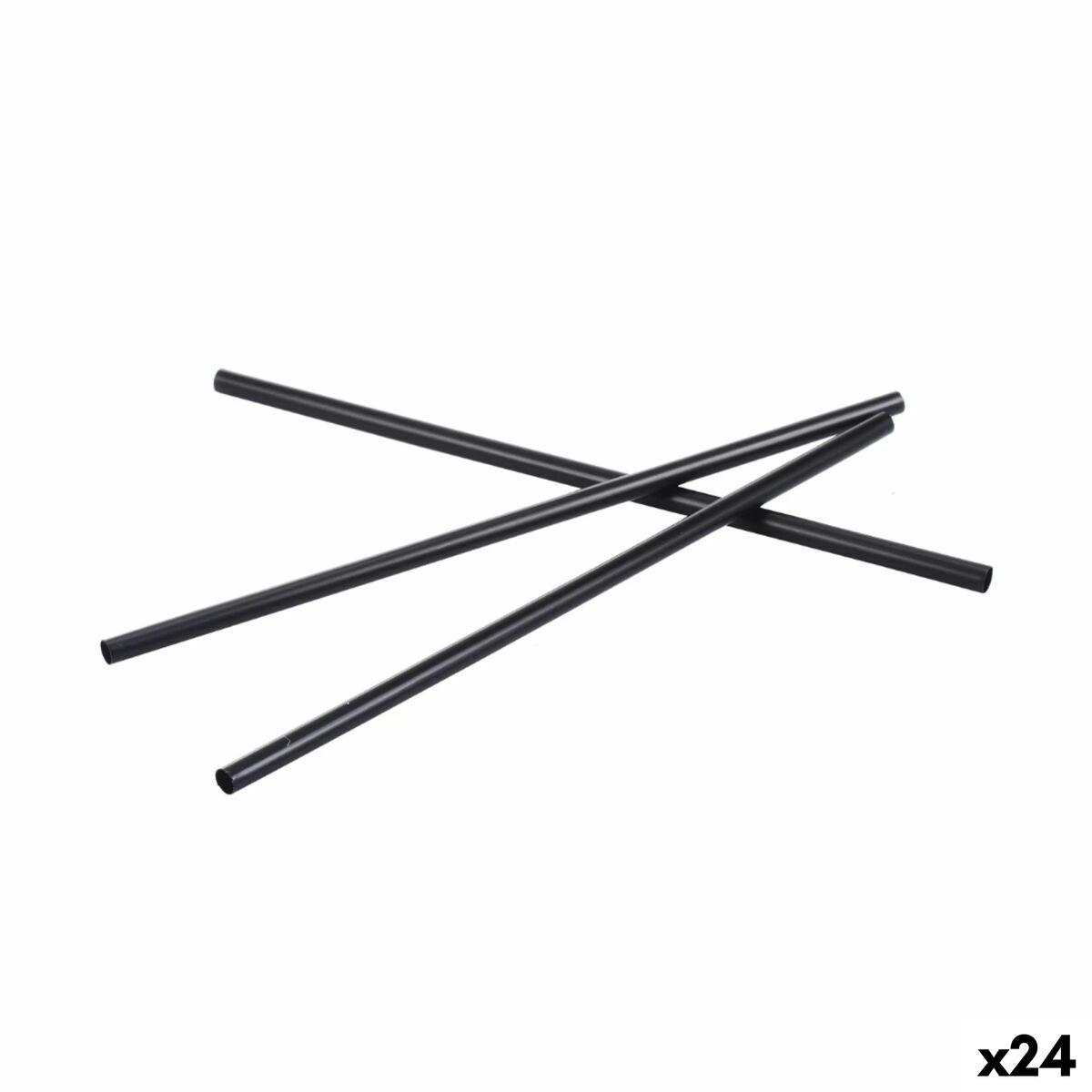 Sugerør genanvendelige Algon - sort plastik, 19,5 cm × 6 mm (30 stk, 24 enheder)