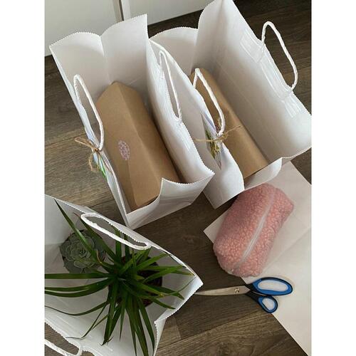 Algon papirposer hvid 26 × 14 × 31 cm - sæt á 3 (24 sæt)