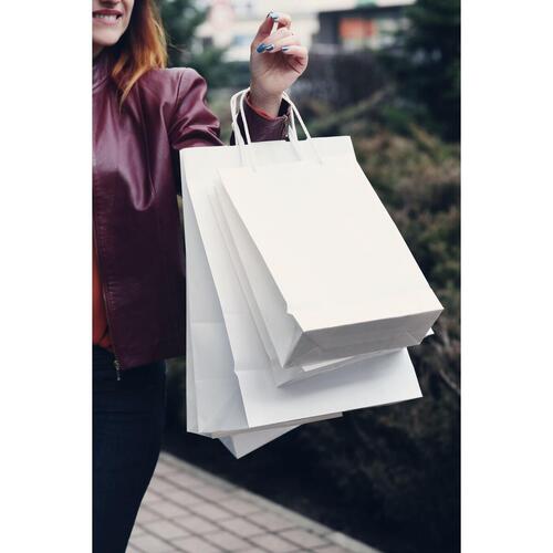 Algon papirposer hvid 26 × 14 × 31 cm - sæt á 3 (24 sæt)