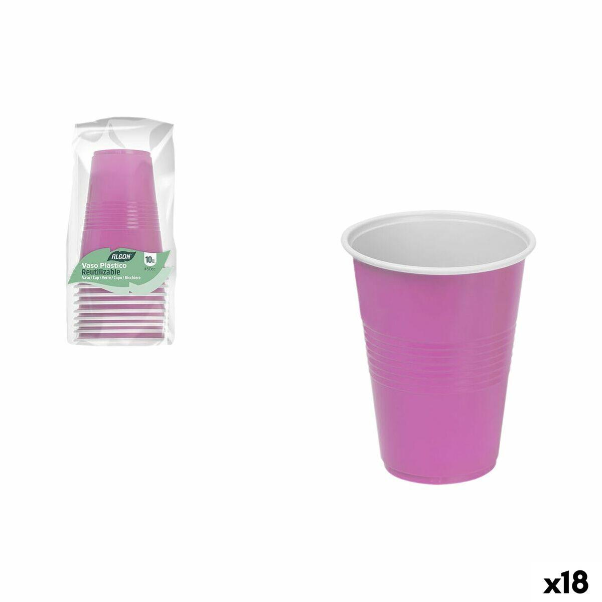 Algon engangskopper pink 450 ml - sæt á 10 (18 pakker)