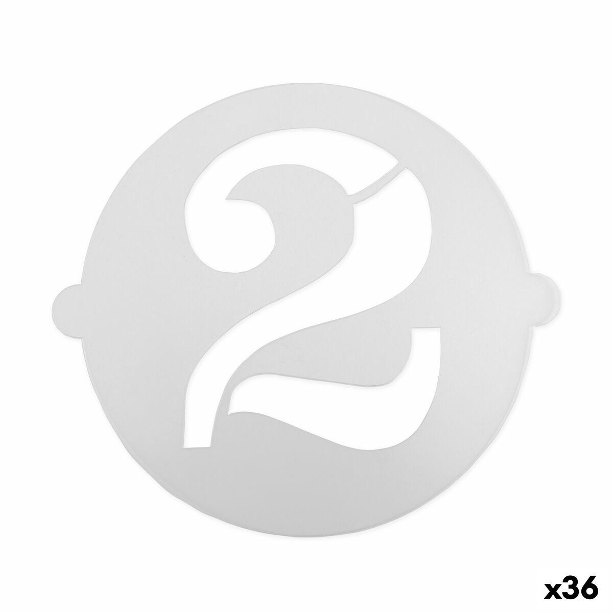 Algon kageskabelon - Tal 2, stor, 36 stk.