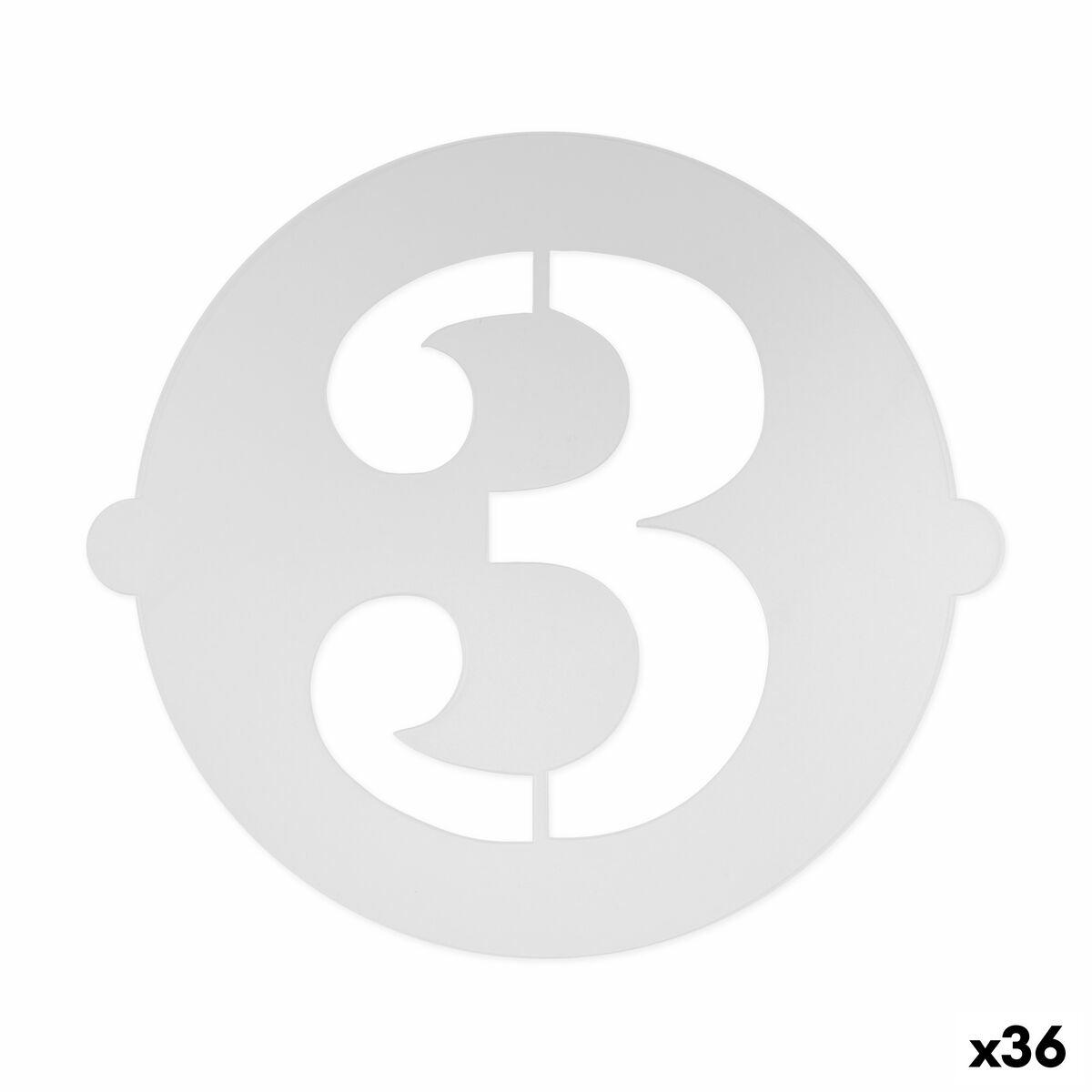 Algon kageskabelon - Tal 3, stor (36 stk.)