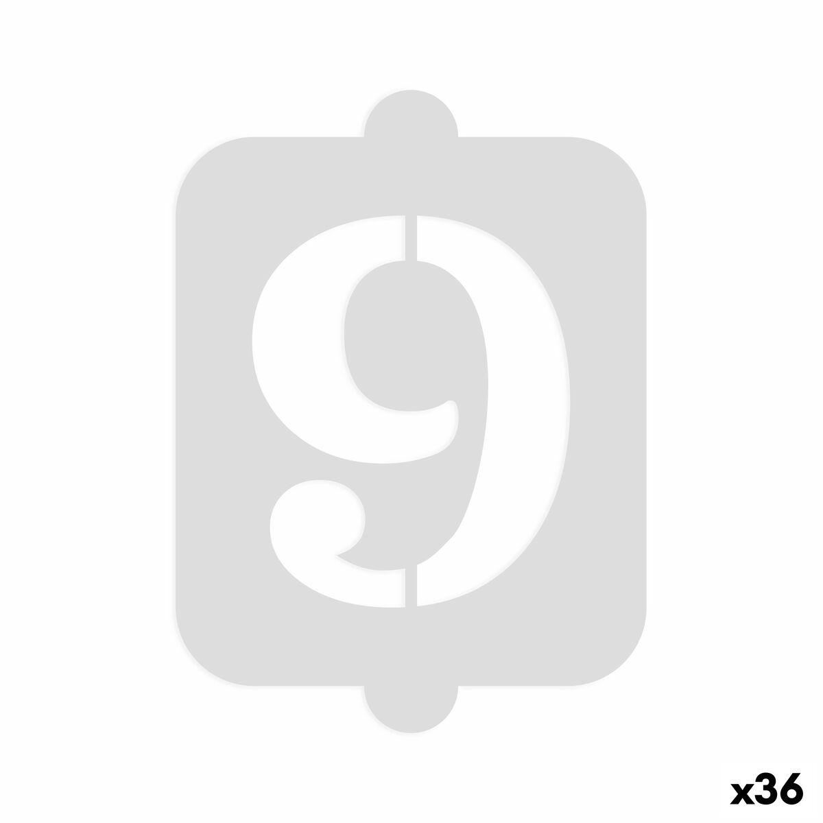 Algon kageskabelon - tal 9, Small (36 stk.)