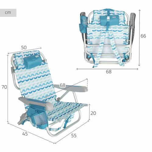 Strandstol Aktive 50 x 70 x 45 cm (2 enheder)