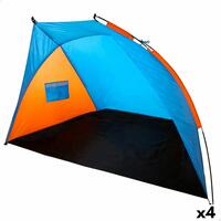 Vindskærm og læskærm Aktive 200 x 120 x 125 cm Blå Orange (4 enheder)