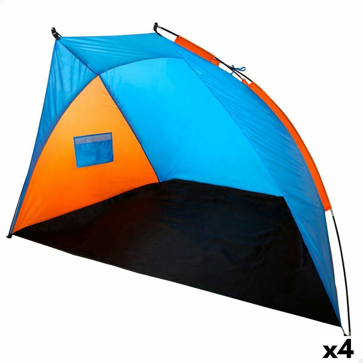 Vindskærm og læskærm Aktive 200 x 120 x 125 cm Blå Orange (4 enheder)