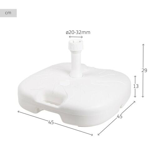 Fod for strandparasol Aktive Hvid Ø 32 mm Ø 20 mm 45 x 29 x 45 cm (5 enheder)