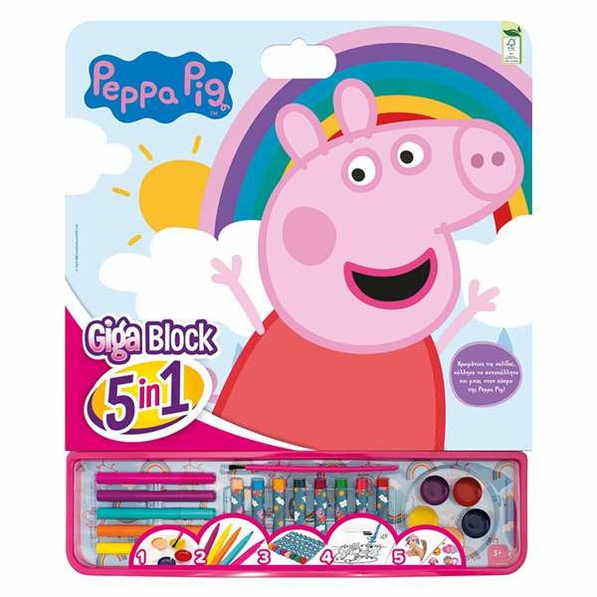 Tegnesæt Peppa Pig - kreativt 5-i-1 sæt til børn 3+
