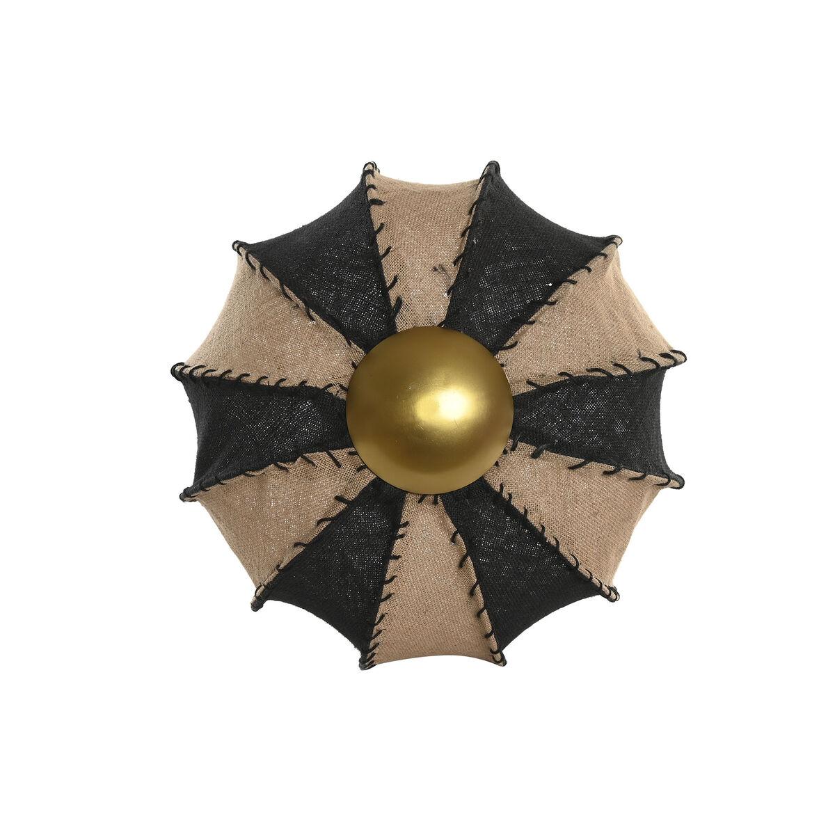 Væglampe - to-farvet jute/metal, 25 W, natur kolonistil, 50 × 50 × 25 cm, E27, 230 V