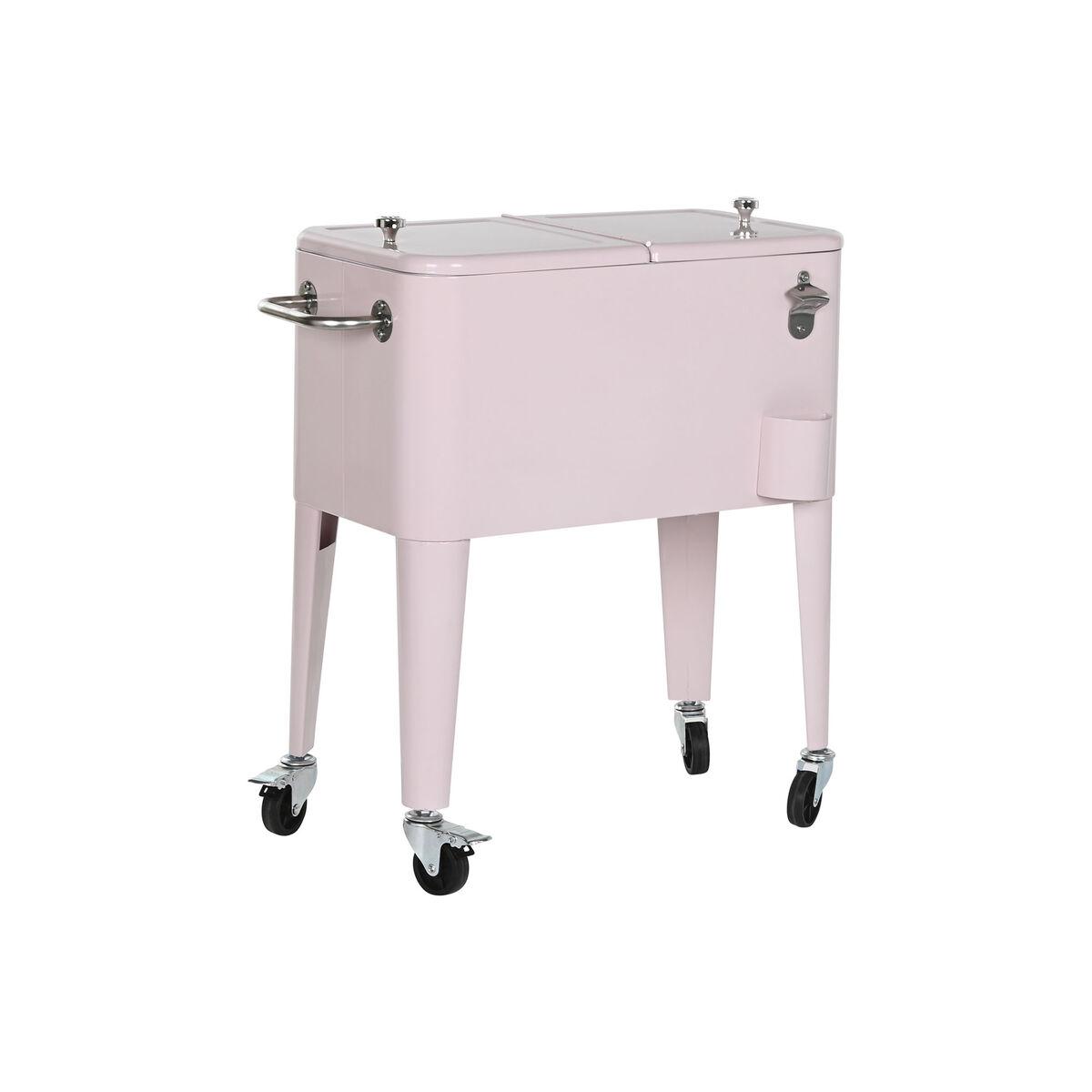 Transportabelt køleskab på hjul - pink, stål/polypropylen, 74 × 43 × 80 cm